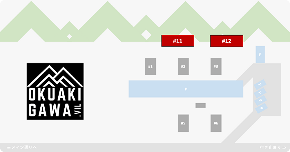 大型の貸切コテージ11/12号棟への地図
