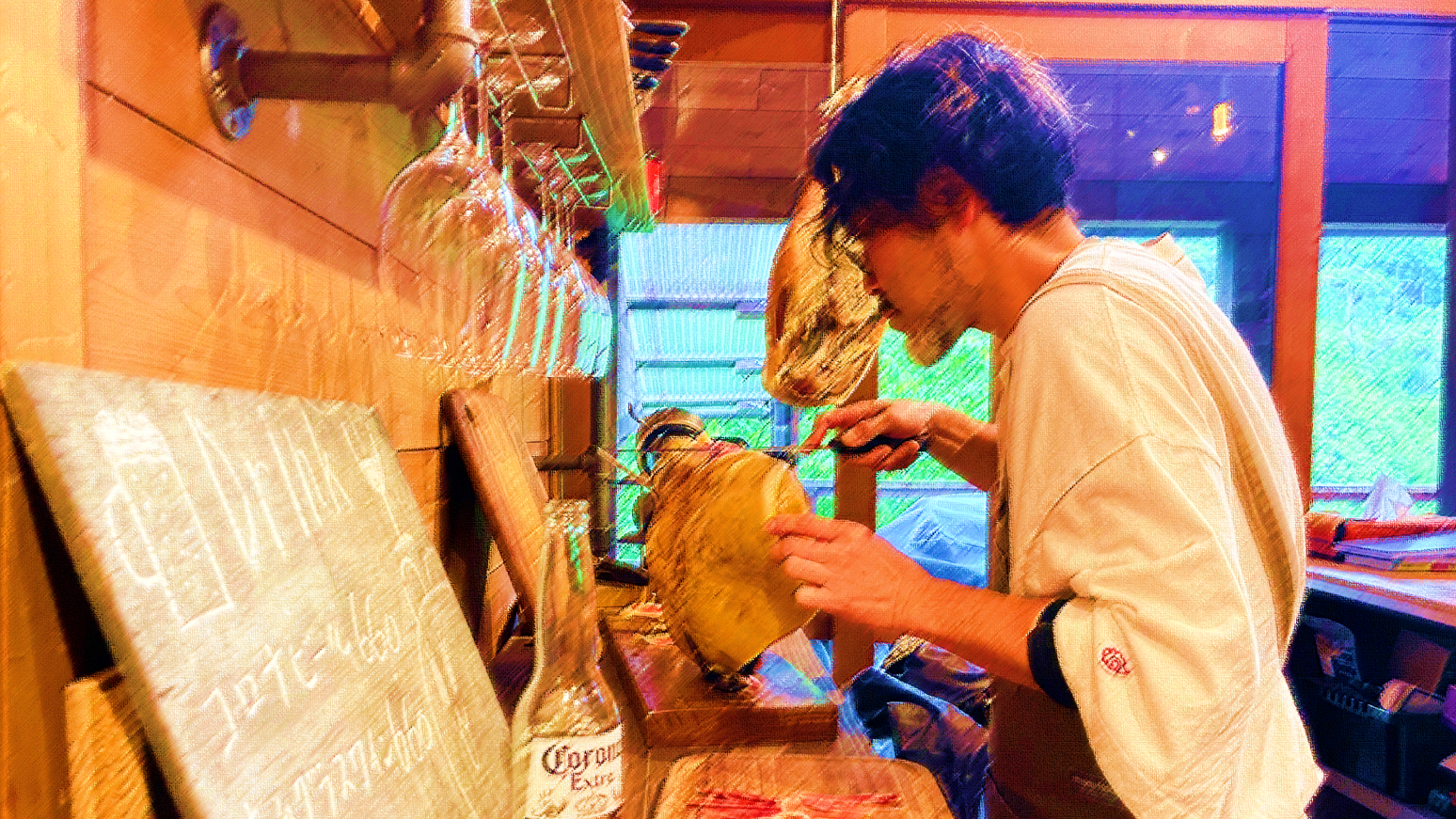 手作り自家製生ハムを提供